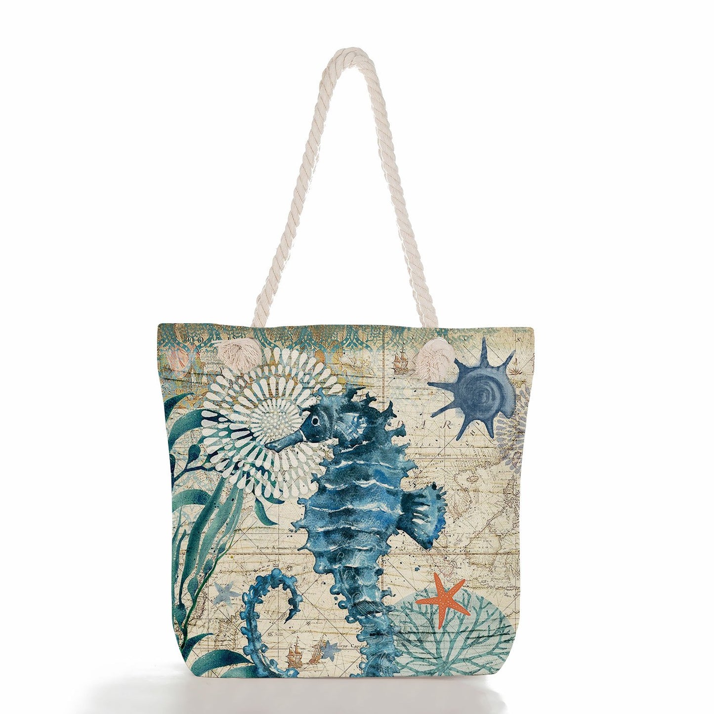 Animal Pattern Canvas Shoulder Bag, Large Capacity Folding Handbag, Casual Beach Bag For Outdoor